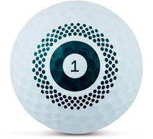 Load image into Gallery viewer, Seed Golf South Africa white golf ball with black circular dot pattern and number 1 - Best value premium distance alignment golf balls