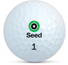 Load image into Gallery viewer, Seed Golf SDX1 white golf ball with green logo best value high compression low spin golf ball