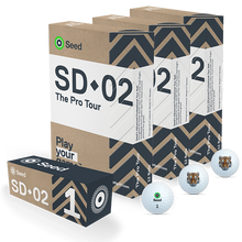 Load image into Gallery viewer, Seed Golf SD-02 Custom Golf Balls in branded boxes with tiger logo and numbered design