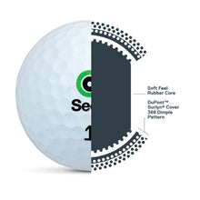 Load image into Gallery viewer, Seed Golf white golf ball with soft rubber core and DuPont Surlyn cover featuring 368 dimple pattern Best value premium distance golf ball