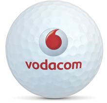 Load image into Gallery viewer, Seed Golf Customised Golf Balls white golf ball with Vodacom logo printed on surface