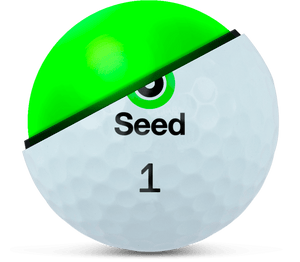 Seed Golf SD01 golf ball half neon green half white best value tour golf ball with number 1