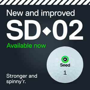 Seed Golf SD 02 Custom Golf Balls featuring new improved design with stronger and spinny performance