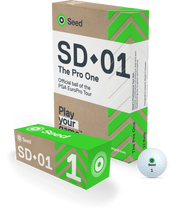 Load image into Gallery viewer, Seed Golf SD 01 Premium Tour golf ball bundle with packaging and official PGA EuroPro Tour ball design