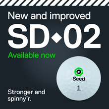 Load image into Gallery viewer, Seed Golf SD 02 golf ball showing new and improved design in Premium Tour golf ball bundle